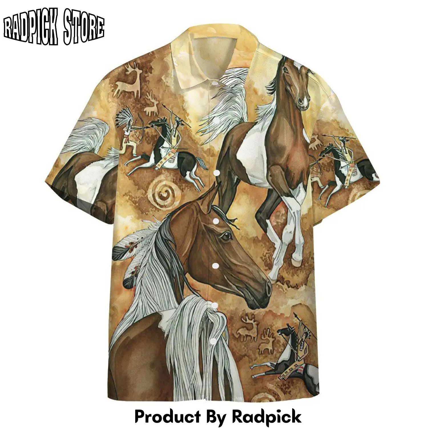Radpick 3d native horse vintage custom hawaii shirt rp292510